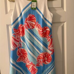 Lilly Pulitzer Callie Shift Dress, Small, NWT Blue and White Printed Shift Dress